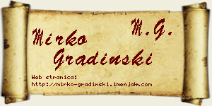 Mirko Gradinski vizit kartica
